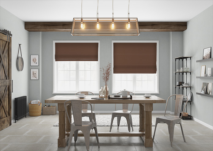 Faux Suede, Mocha - Twist&Fit Roman Blind - Image 5